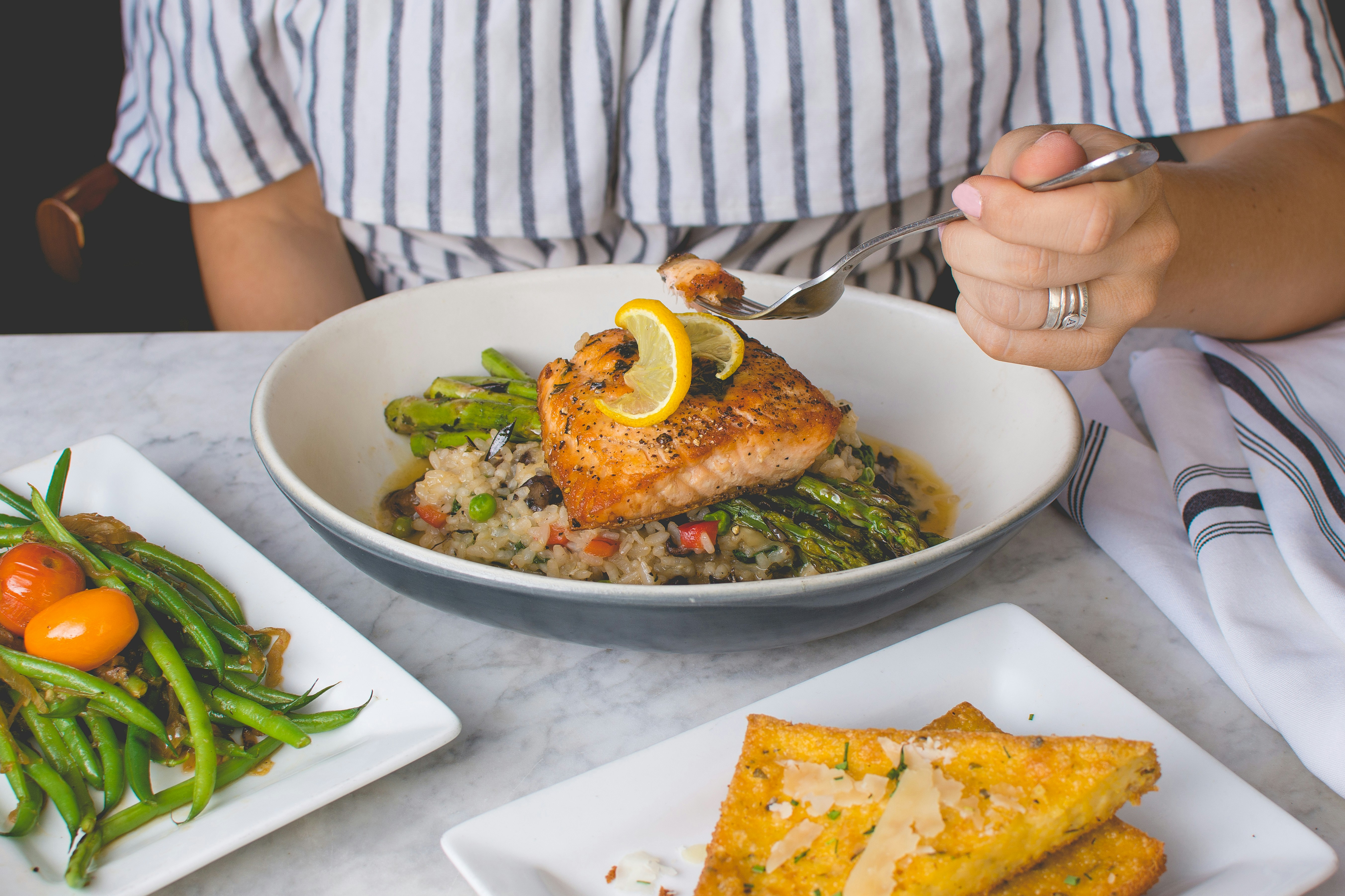 1700 calories a day — balanced meal with lean protein vegetables and whole grains